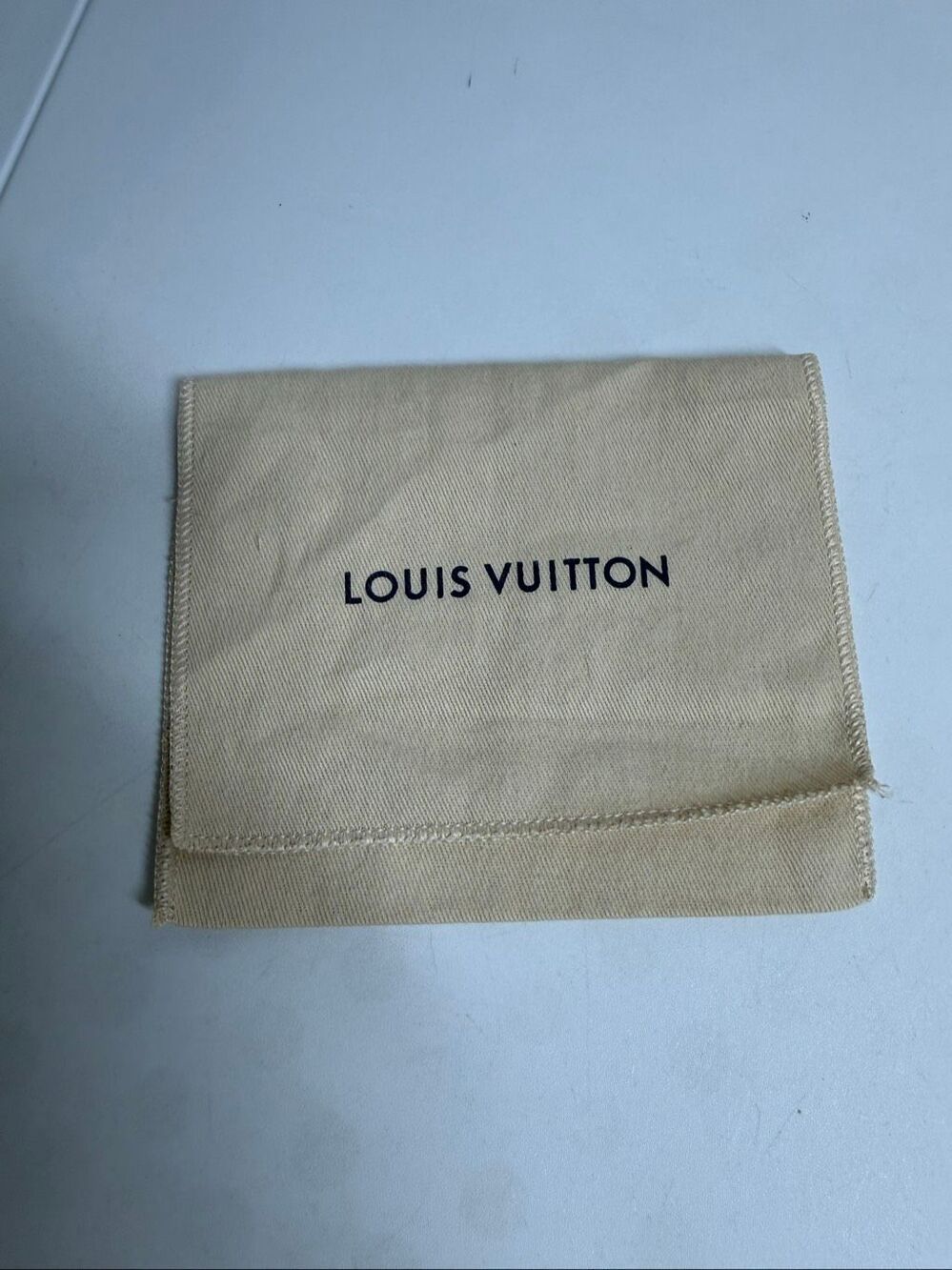 Louis Vuitton Beige Canvas Dust Bag Pouch Travel Storage Bag 6″ × 5″